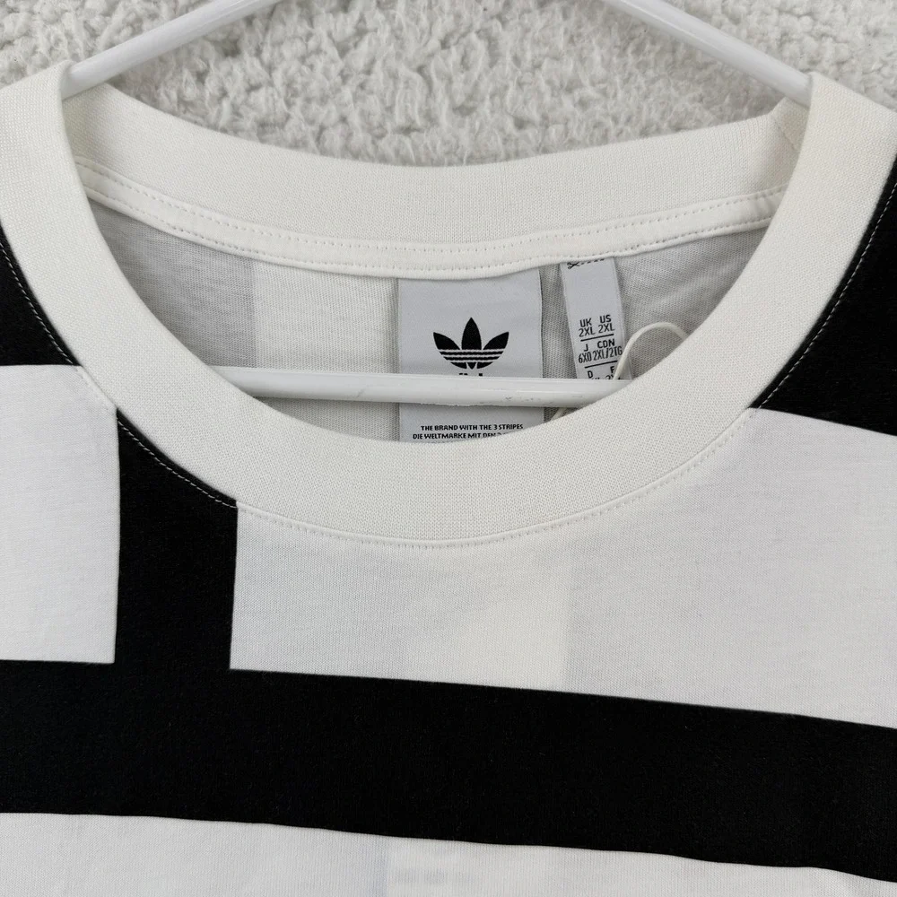 Adidas Shirt Mens 2XL White Big Adi Tee Black Logo Graphic T-Shirt Originals
